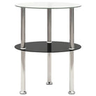 Moderne bijzettafel met gehard glas en ruwe slijpafwerking - Transparant en zwart / 1 / Rond - Bijzettafels