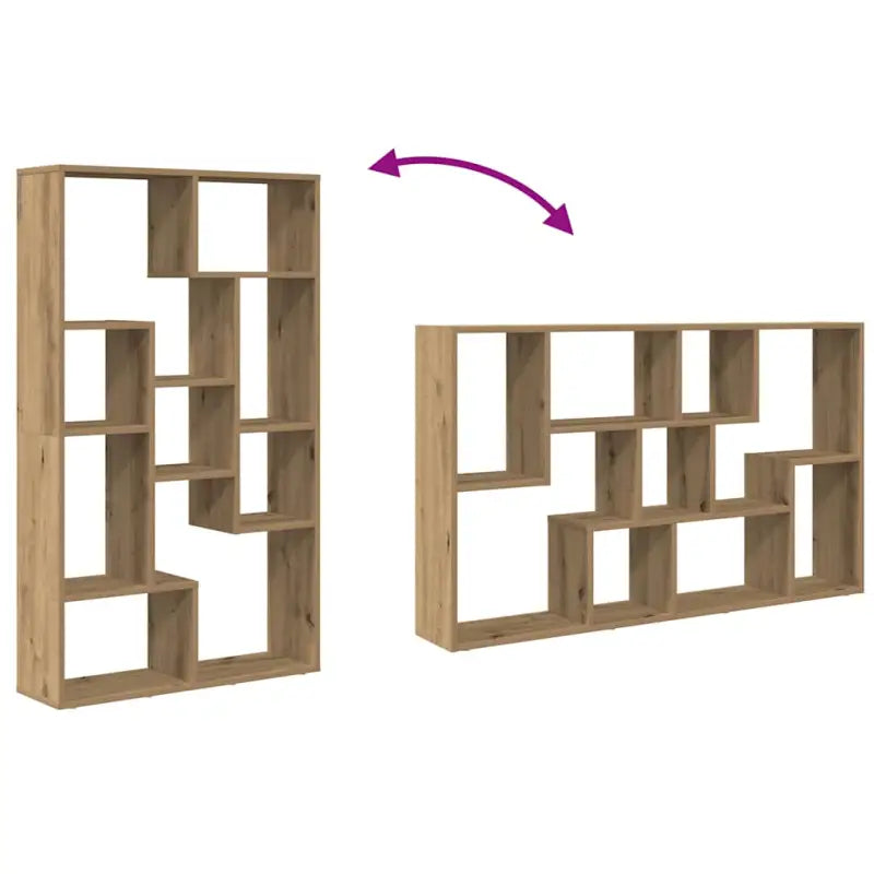 Moderne boekenkast van bewerkt hout met geometrisch design - Boekenkasten