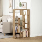Moderne boekenkast van bewerkt hout met geometrisch design - Boekenkasten