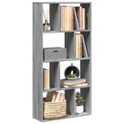 Moderne boekenkast van bewerkt hout met geometrisch design - Grijs sonoma / 1 / 60 cm - Boekenkasten