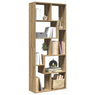 Moderne boekenkast van bewerkt hout met geometrisch ontwerp - artisanaal eikenkleurig / 1 - Boekenkasten