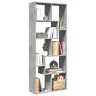 Moderne boekenkast van bewerkt hout met geometrisch ontwerp - Betongrijs / 1 - Boekenkasten