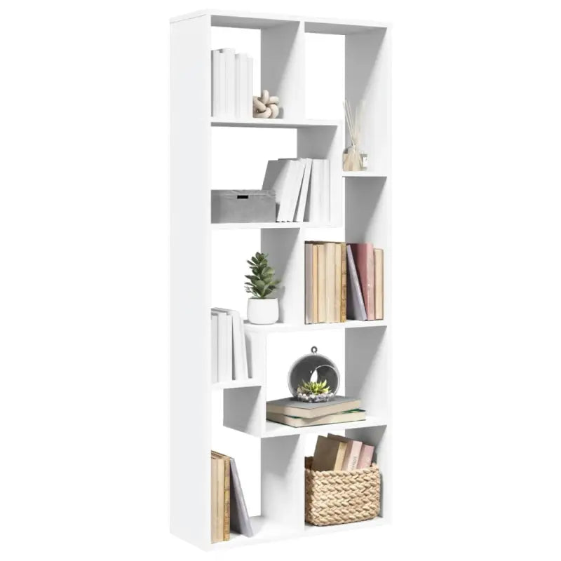 Moderne boekenkast van bewerkt hout met geometrisch ontwerp - Boekenkasten