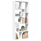 Moderne boekenkast van bewerkt hout met geometrisch ontwerp - Wit / 1 - Boekenkasten