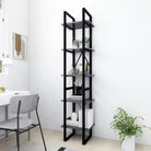 Moderne boekenkast van bewerkt hout met metalen frame inclusief levering bevat - Grijs / 1 / 40 cm - Boekenkasten