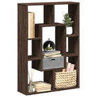 Moderne boekenkast van bewerkt hout voor een stijlvolle inrichting - bruin eikenkleur / 1 - Boekenkasten