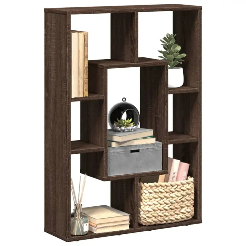 Moderne boekenkast van bewerkt hout voor een stijlvolle inrichting - bruin eikenkleur / 1 - Boekenkasten