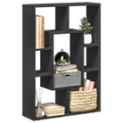 Moderne boekenkast van bewerkt hout voor een stijlvolle inrichting - Zwart / 1 - Boekenkasten