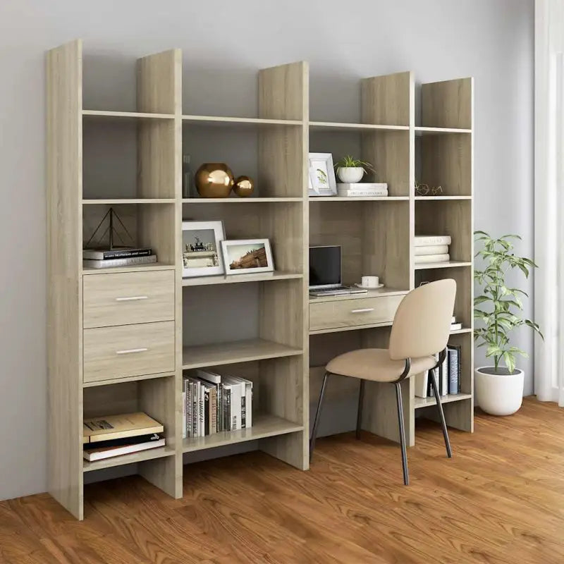 Moderne boekenkast van bewerkt hout voor een stijlvolle uitstraling - Boekenkasten