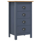 Moderne buffetkast van massief grenenhout met vier lades - Grijs / 46 x 35 x 80 cm / 1 - Dressoirs & buffetkasten