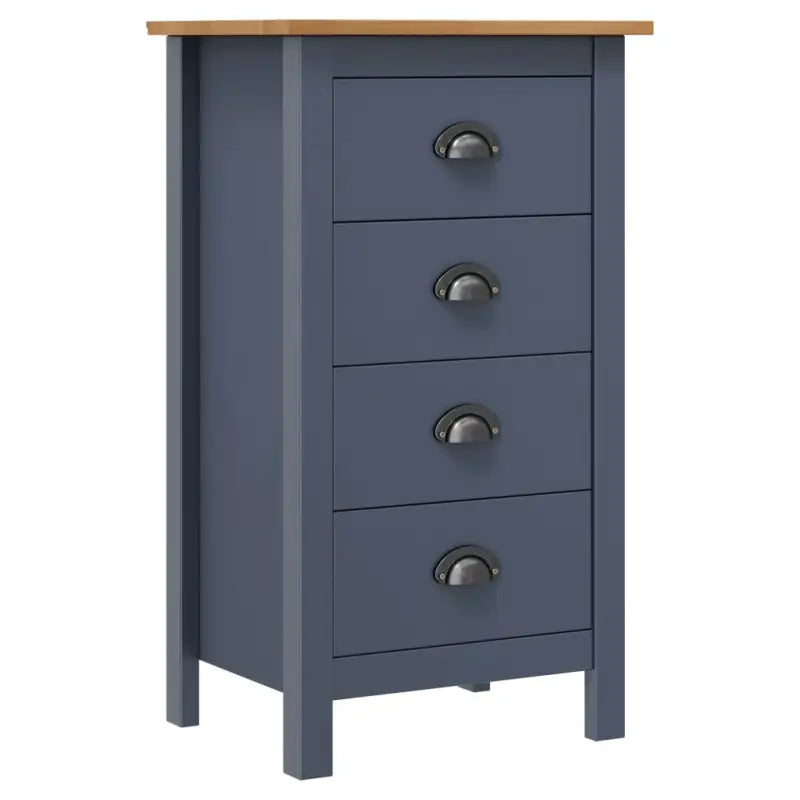 Moderne buffetkast van massief grenenhout met vier lades - Grijs / 46 x 35 x 80 cm / 1 - Dressoirs & buffetkasten