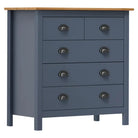 Moderne buffetkast van massief grenenhout met vier lades - Grijs / 79 x 40 x 80 cm / 1 - Dressoirs & buffetkasten