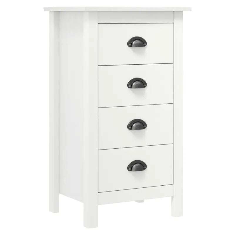 Moderne buffetkast van massief grenenhout met vier lades - Wit / 46 x 35 x 80 cm / 1 - Dressoirs & buffetkasten