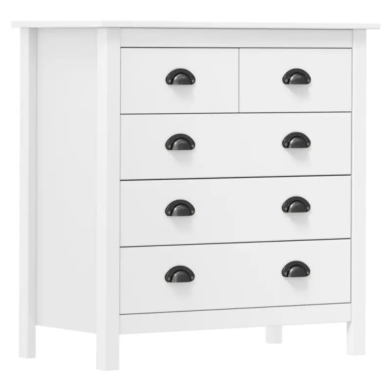 Moderne buffetkast van massief grenenhout met vier lades - Wit / 79 x 40 x 80 cm / 1 - Dressoirs & buffetkasten