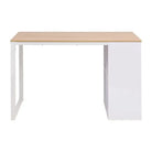 Moderne bureau met bewerkt hout en stalen poten voor kantoor of studeerkamer - Bureaus