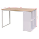 Moderne bureau met bewerkt hout en stalen poten voor kantoor of studeerkamer - Bureaus
