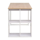 Moderne bureau met bewerkt hout en stalen poten voor kantoor of studeerkamer - Bureaus
