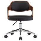 Moderne bureaustoel met gebogen hout en kunstlederen zitting - Bureaustoelen