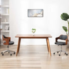 Moderne bureaustoel met gebogen hout en kunstlederen zitting - Bureaustoelen