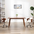 Moderne bureaustoel met gebogen hout en kunstlederen zitting - Wit / 1 - Bureaustoelen