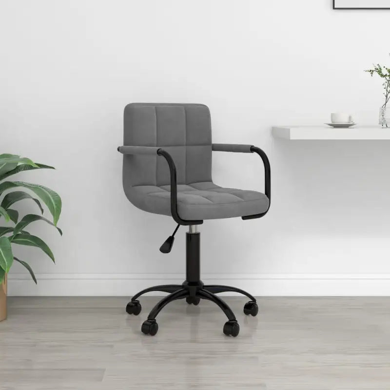 Moderne bureaustoel met zacht fluweel en draaitafel - Donkergrijs / 1 - Bureaustoelen