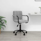 Moderne bureaustoel met zacht fluweel en draaitafel - Lichtgrijs / 1 - Bureaustoelen