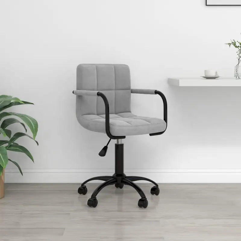 Moderne bureaustoel met zacht fluweel en draaitafel - Lichtgrijs / 1 - Bureaustoelen