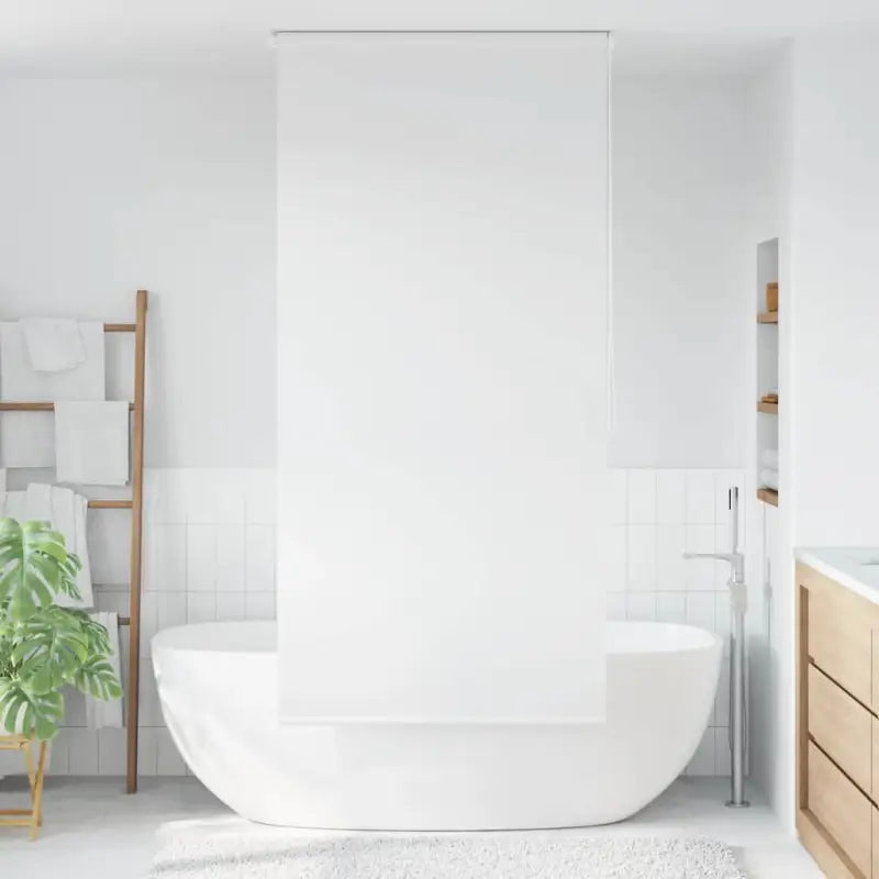 Moderne douchegordijn voor jonge kinderen en een strakke badkamerstijl - 100 x 240 cm / Effen wit - Douchegordijnen