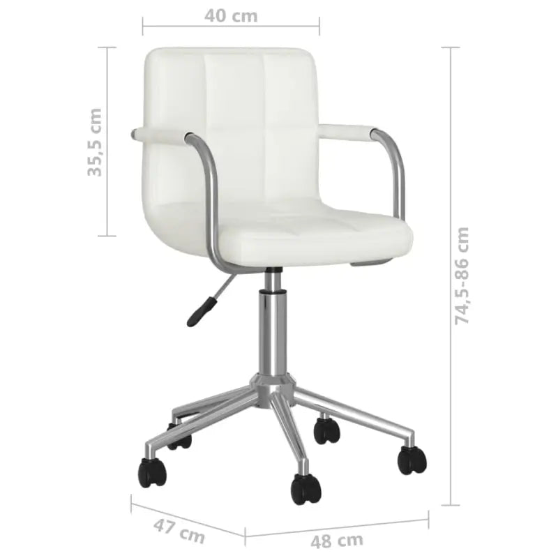 Moderne draaibare bureaustoel met kunstlederen bekleding - Wit / 1 - Bureaustoelen