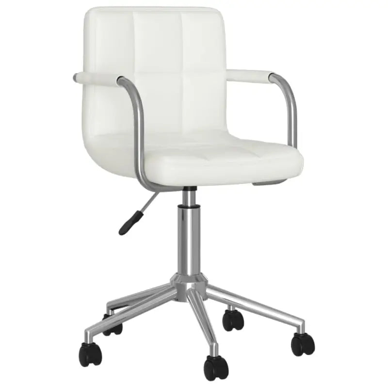 Moderne draaibare bureaustoel met kunstlederen bekleding - Wit / 1 - Bureaustoelen