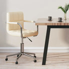 Moderne draaibare bureaustoel met zacht stof en optimaal comfort - Crème / 1 - Bureaustoelen