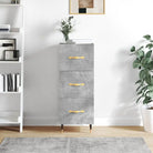 Moderne dressoir met bewerkt hout en metalen poten in gerookt eiken - Betongrijs / 1 - Dressoirs & buffetkasten