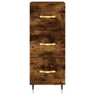 Moderne dressoir met bewerkt hout en metalen poten in gerookt eiken - Dressoirs & buffetkasten