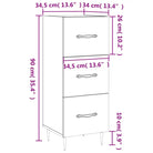 Moderne dressoir met bewerkt hout en metalen poten in gerookt eiken - Dressoirs & buffetkasten