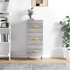 Moderne dressoir met bewerkt hout en metalen poten in gerookt eiken - Grijs sonoma / 1 - Dressoirs & buffetkasten