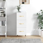 Moderne dressoir met bewerkt hout en metalen poten in gerookt eiken - Hoogglans wit / 1 - Dressoirs & buffetkasten
