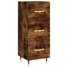 Moderne dressoir met bewerkt hout en metalen poten in gerookt eiken - Dressoirs & buffetkasten
