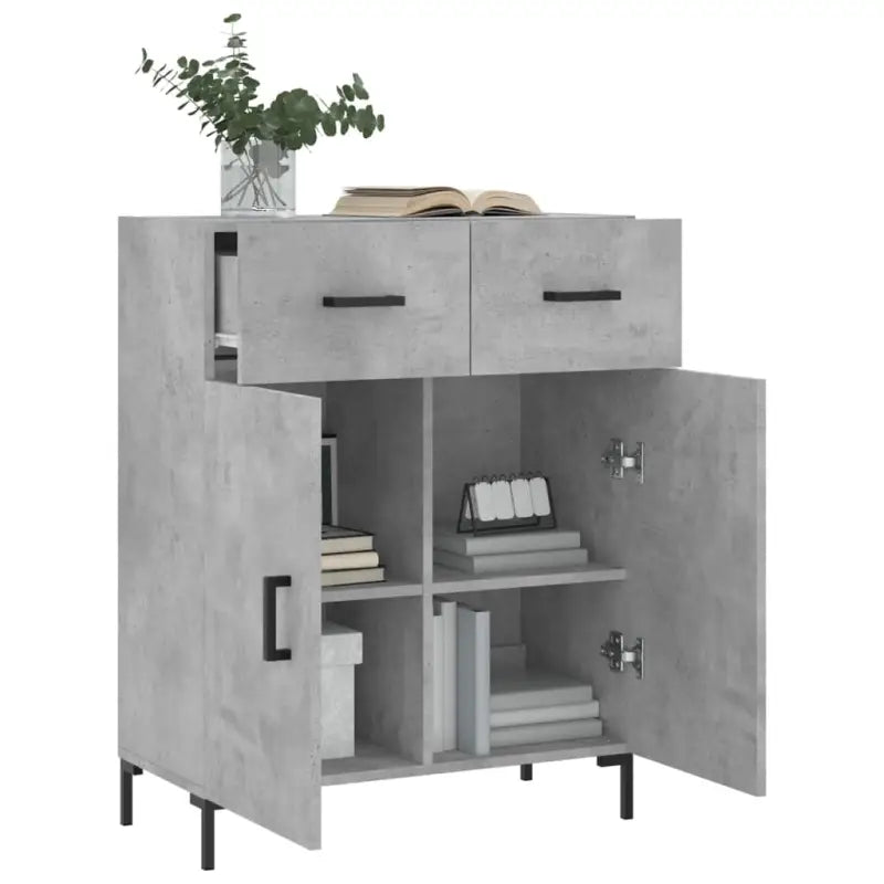 Moderne dressoir met bewerkt hout en metalen poten voor een tijdloze uitstraling - Dressoirs & buffetkasten