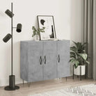 Moderne dressoir met bewerkt hout en metalen poten voor een tijdloze uitstraling - Betongrijs / 1 - Dressoirs &