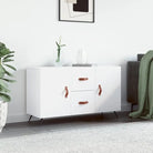 Moderne dressoir met bewerkt hout en metalen poten voor een tijdloze uitstraling - Wit / 1 - Dressoirs & buffetkasten
