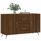 Moderne dressoir met bewerkt hout en metalen poten voor een tijdloze uitstraling - Dressoirs & buffetkasten