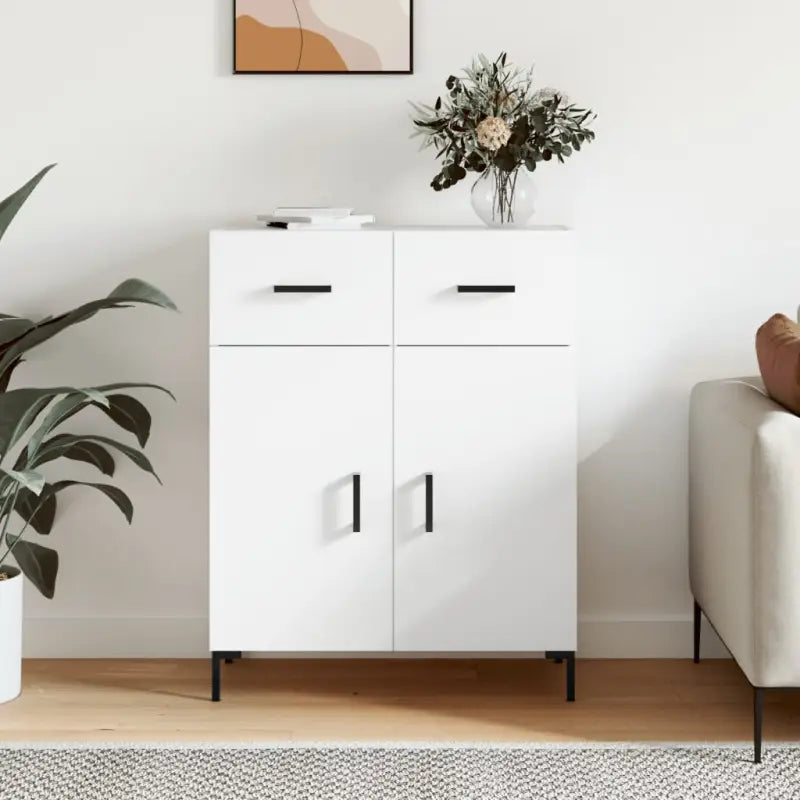 Moderne dressoir met bewerkt hout en metalen poten voor een tijdloze uitstraling - Wit / 1 - Dressoirs & buffetkasten