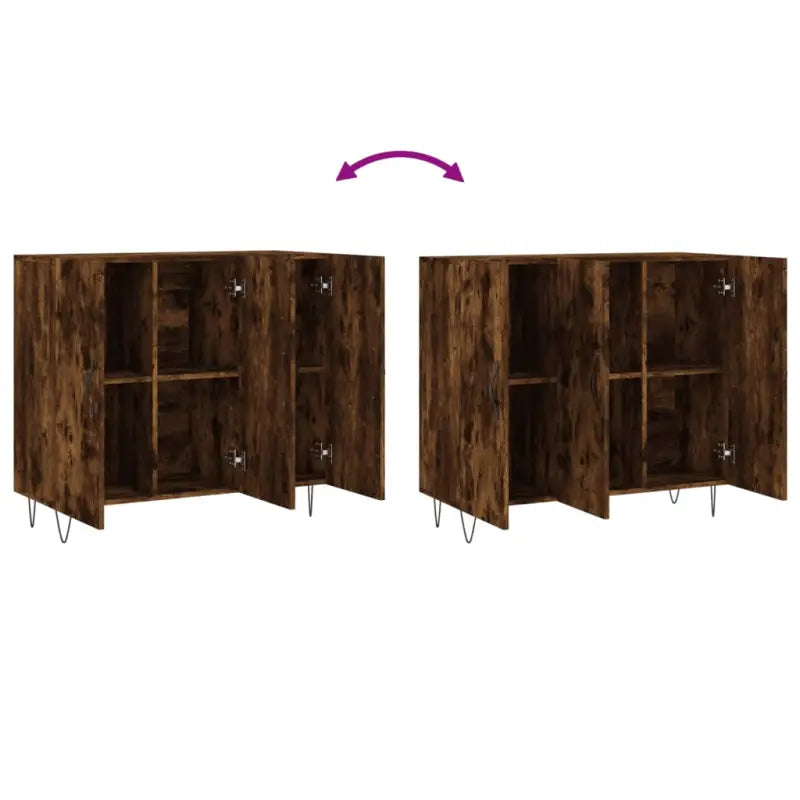 Moderne dressoir met bewerkt hout en metalen poten voor een tijdloze uitstraling - Dressoirs & buffetkasten