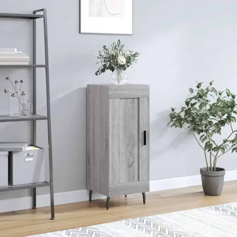 Moderne dressoir met bewerkt hout en metalen poten voor een tijdloze look - Grijs sonoma / 1 - Dressoirs & buffetkasten