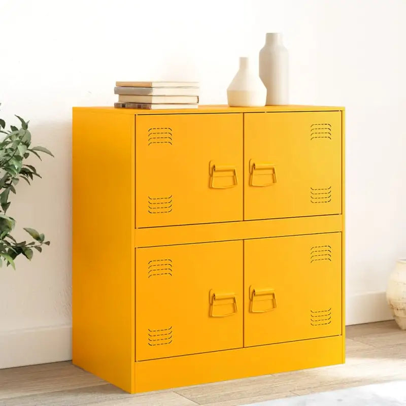 Moderne Dressoir met koudgewalst staal en praktisch design - Mosterdgeel / 1 - Dressoirs & buffetkasten