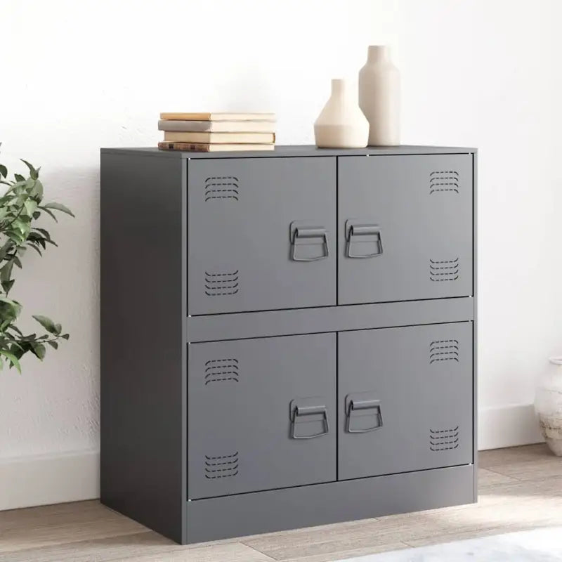 Moderne Dressoir met koudgewalst staal en praktisch design - Antraciet / 1 - Dressoirs & buffetkasten
