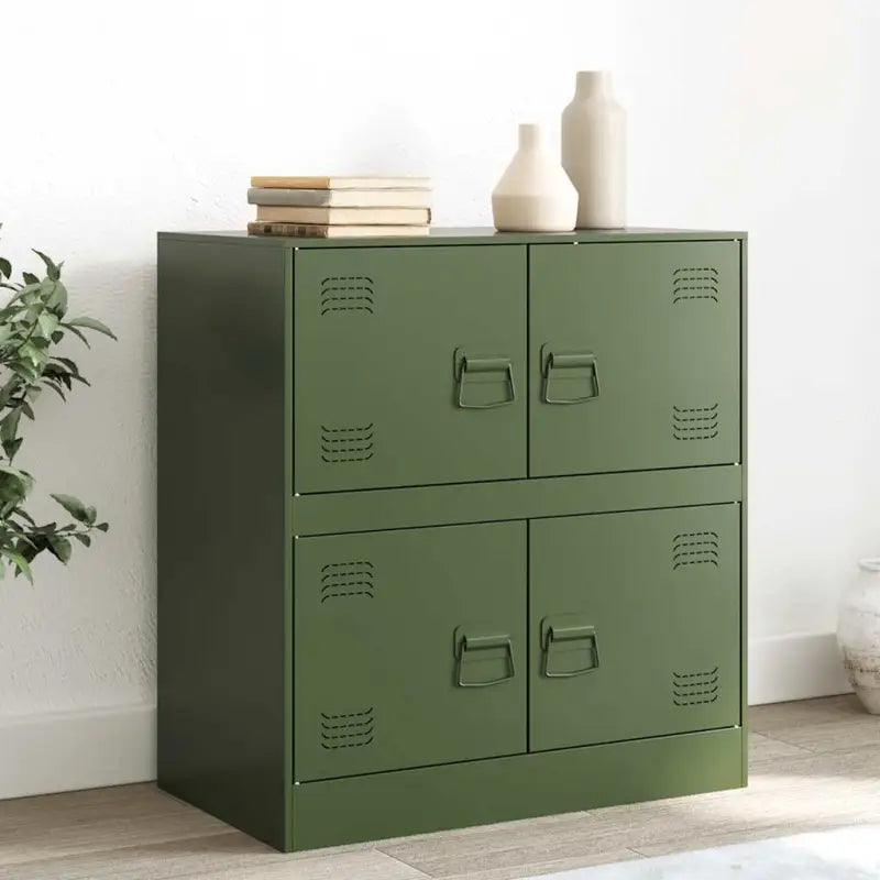 Moderne Dressoir met koudgewalst staal en praktisch design - Olijfgroen / 1 - Dressoirs & buffetkasten