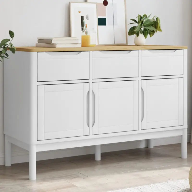 Moderne dressoir met massief grenenhout en houten poten - Dressoirs & buffetkasten
