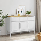 Moderne dressoir met massief grenenhout en houten poten - Dressoirs & buffetkasten