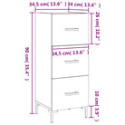 Moderne Dressoir met Metalen Poten en Behandeld Hout - Dressoirs & buffetkasten